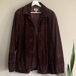 Vintage Talbots brown genuine leather suede coat